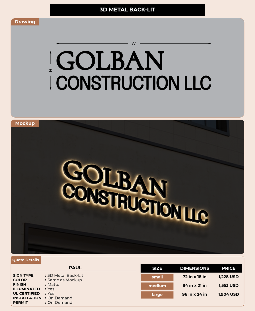CUSTOM MOCKUP SIGN FOR Paul