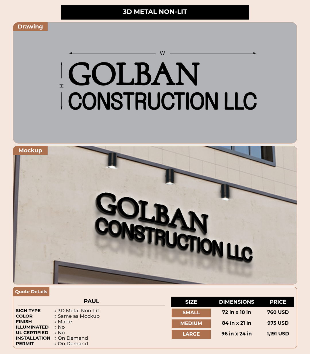 CUSTOM MOCKUP SIGN FOR Paul