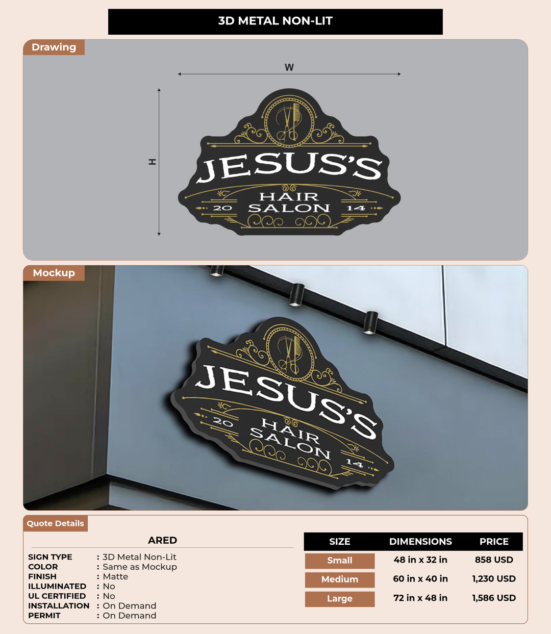 CUSTOM MOCKUP SIGN FOR Ared