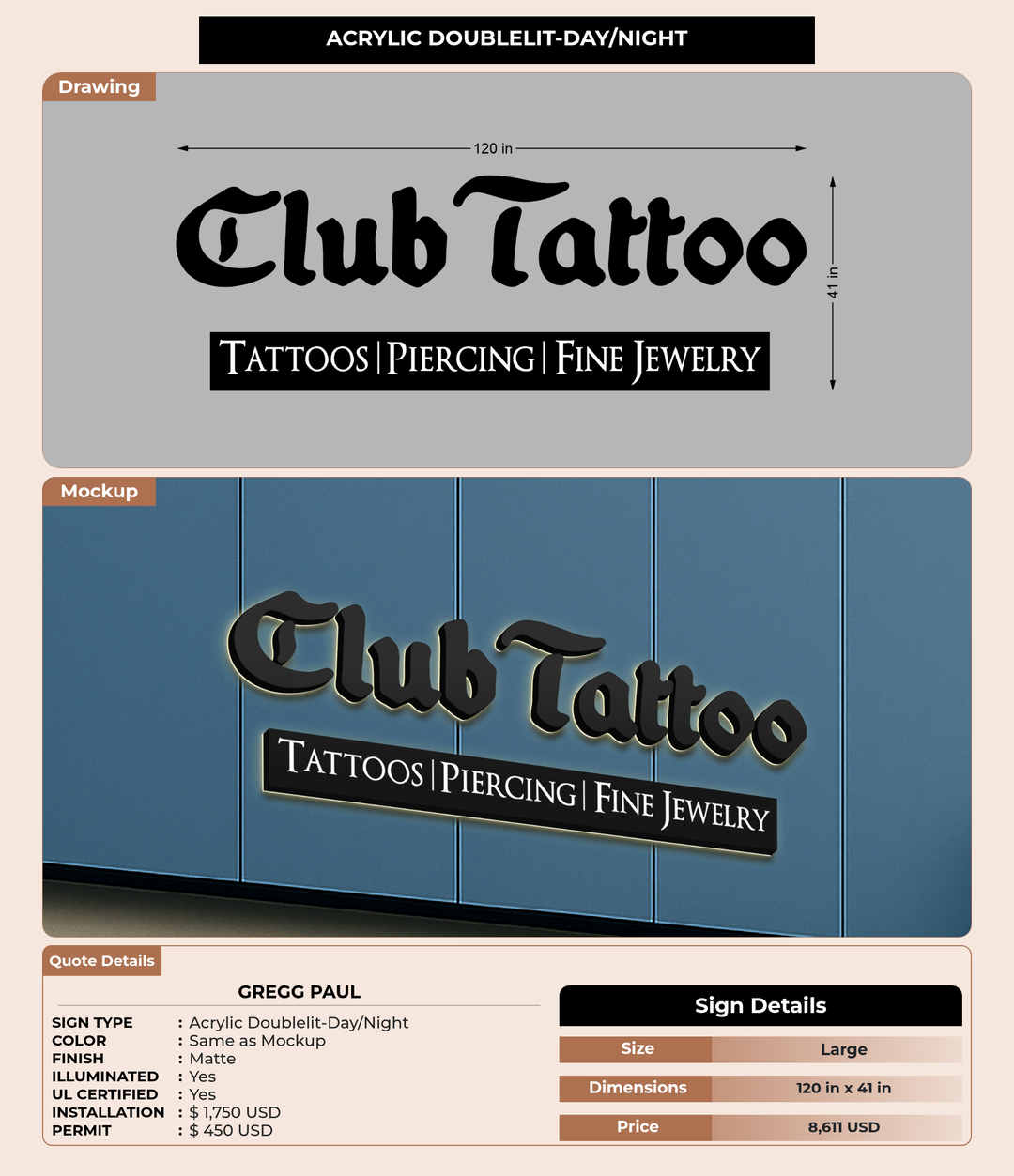 CUSTOM MOCKUP SIGN FOR Gregg Paul