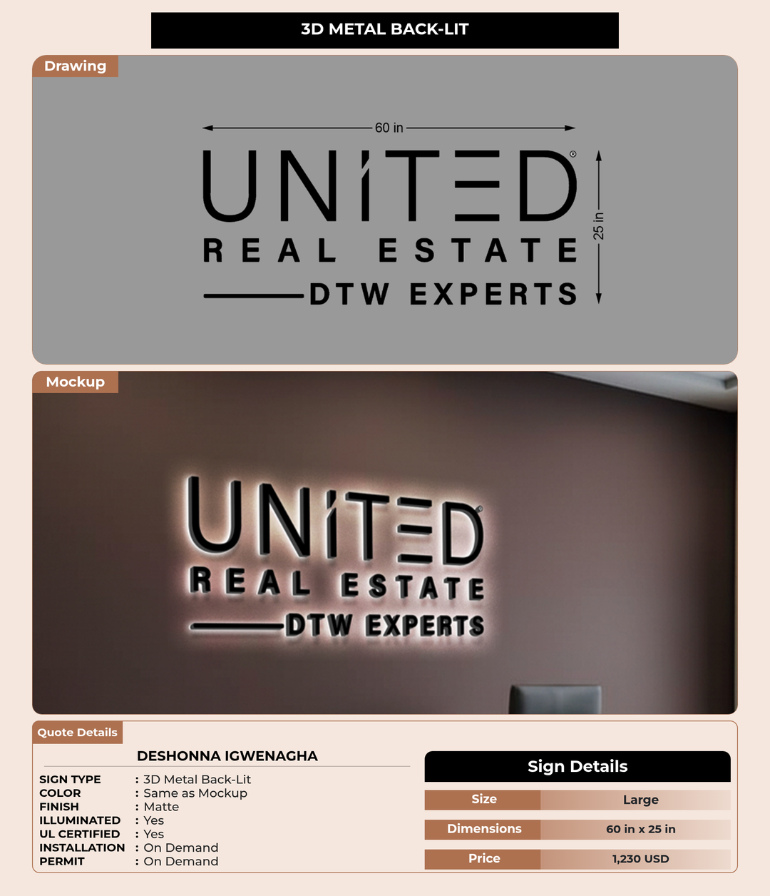 CUSTOM MOCKUP SIGN FOR Deshonna Igwenagha