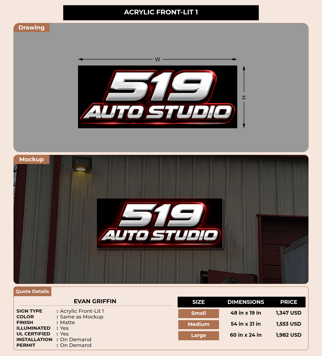 CUSTOM MOCKUP SIGN FOR Evan Griffin