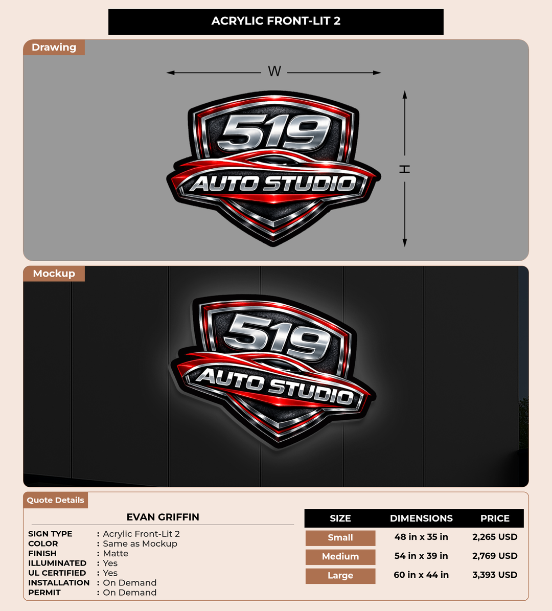 CUSTOM MOCKUP SIGN FOR Evan Griffin