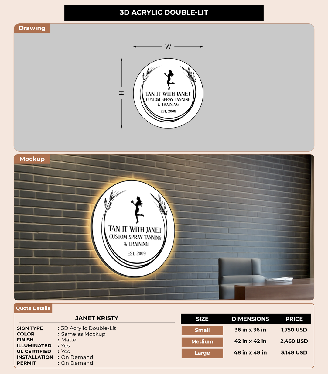 CUSTOM MOCKUP SIGN FOR Janet kristy