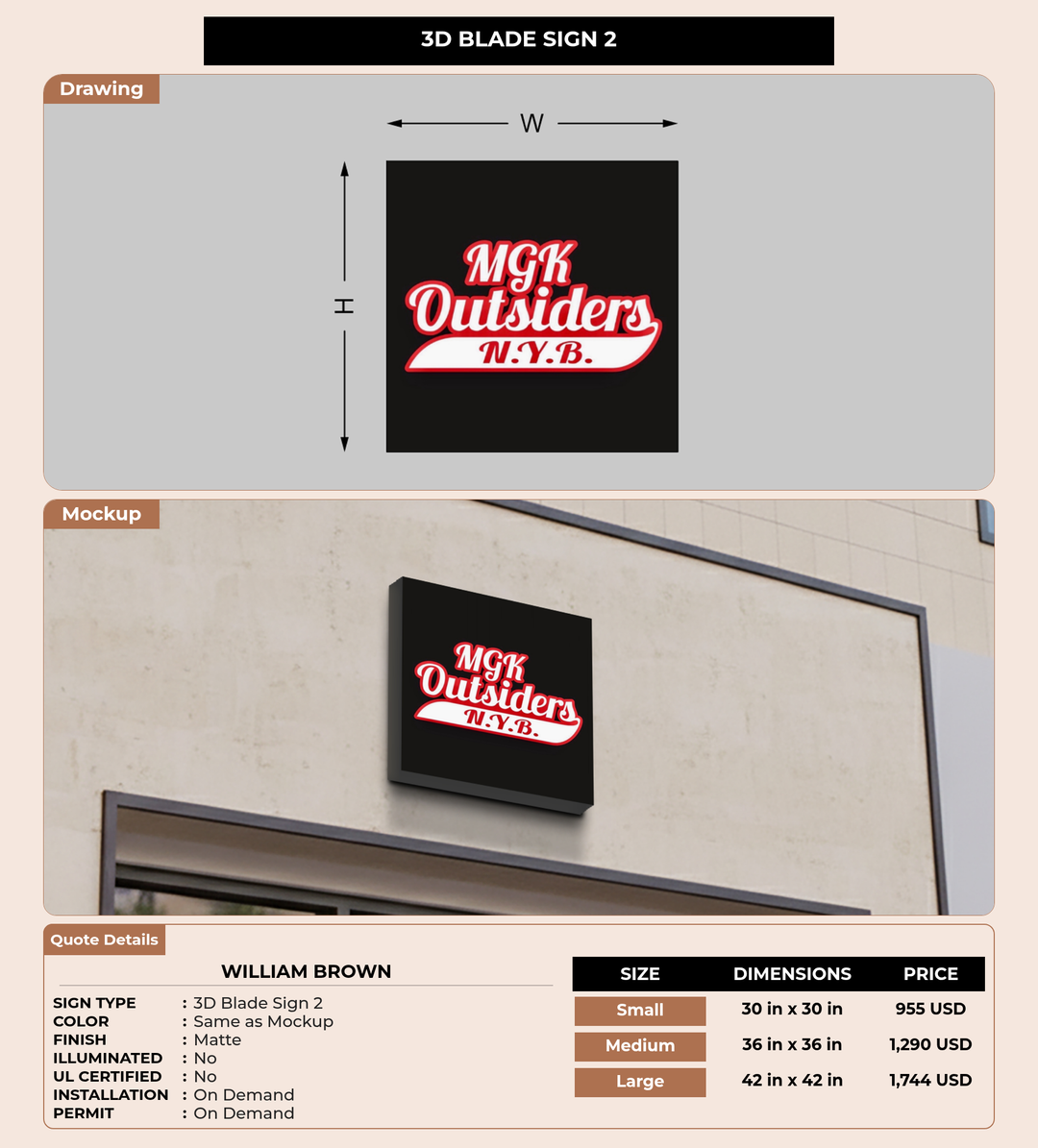 CUSTOM MOCKUP SIGN FOR william brown