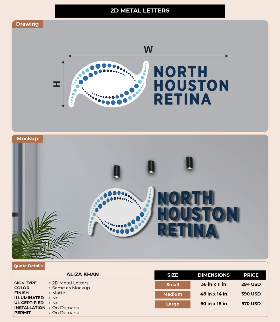 CUSTOM MOCKUP SIGN FOR Aliza Khan