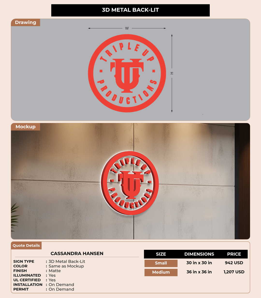 CUSTOM MOCKUP SIGN FOR Cassandra  Hansen