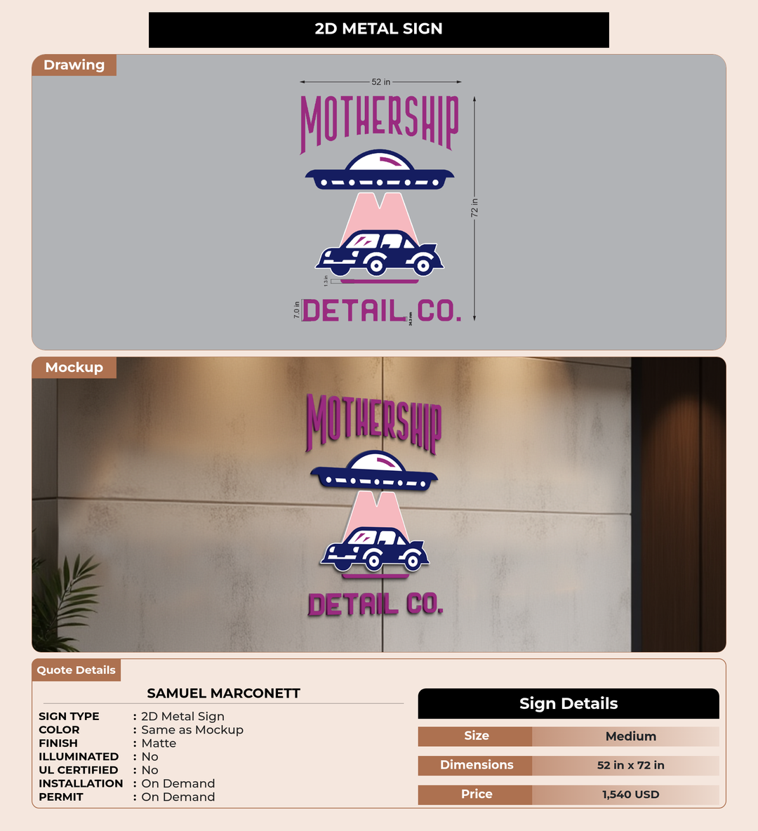 CUSTOM MOCKUP SIGN FOR Samuel Marconett