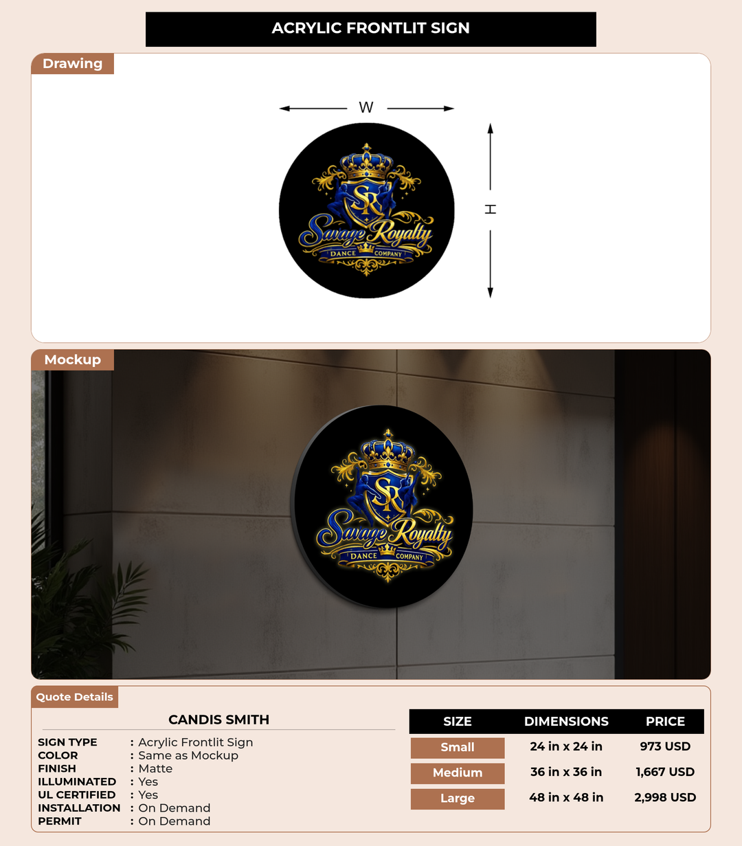 CUSTOM MOCKUP SIGN FOR Candis Smith
