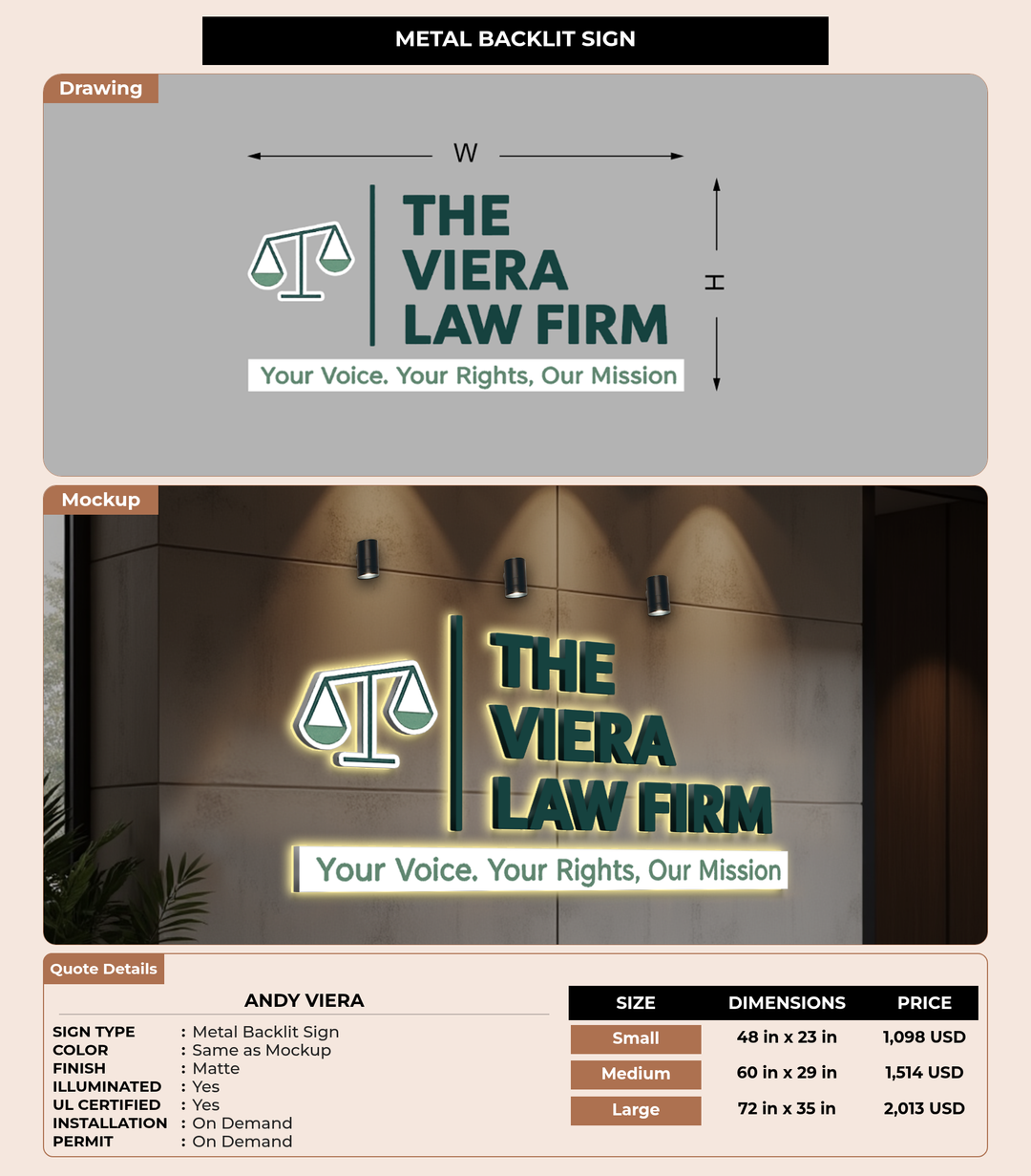 CUSTOM MOCKUP SIGN FOR Andy Viera