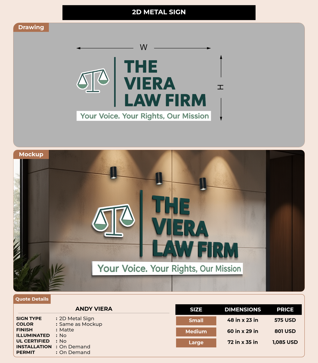 CUSTOM MOCKUP SIGN FOR Andy Viera