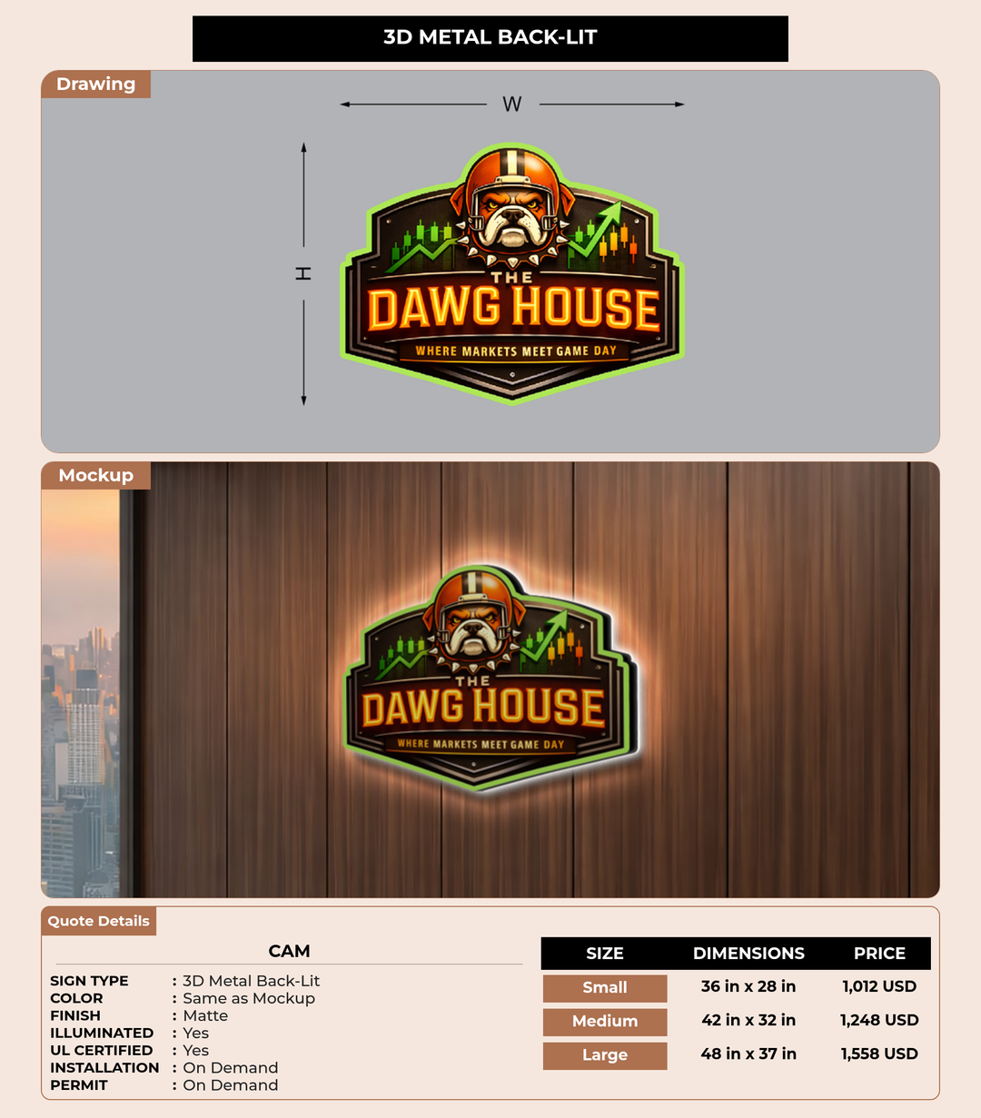 CUSTOM MOCKUP SIGN FOR Cam