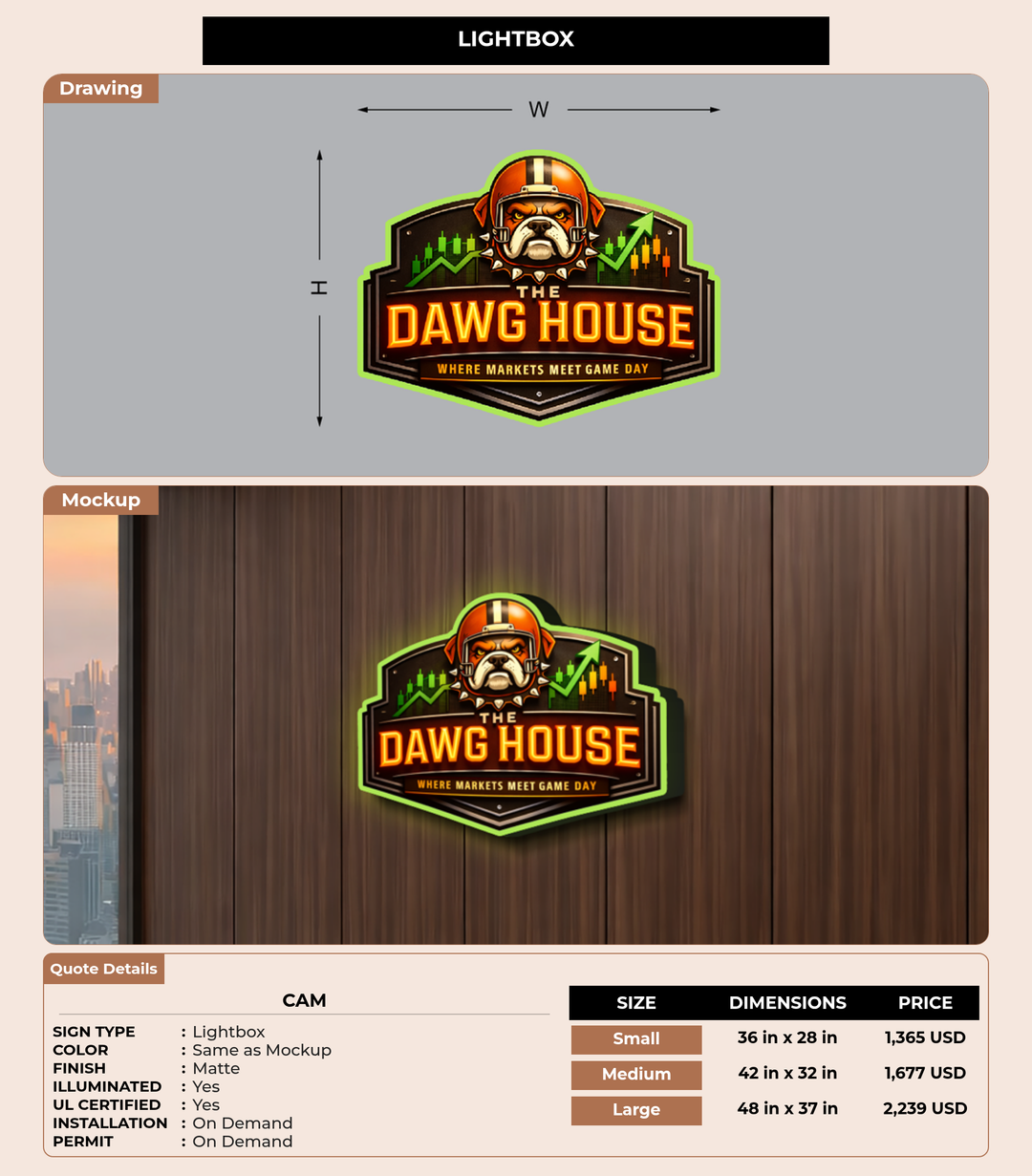 CUSTOM MOCKUP SIGN FOR Cam