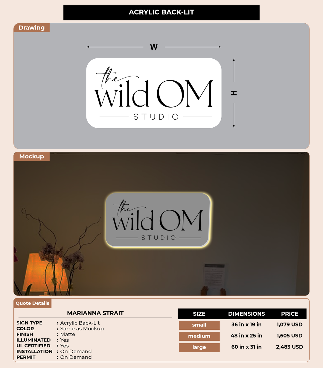 CUSTOM MOCKUP SIGN FOR Marianna Strait