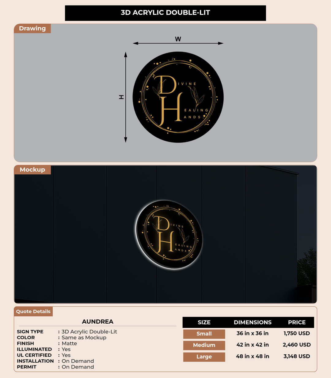 CUSTOM MOCKUP SIGN FOR Aundrea