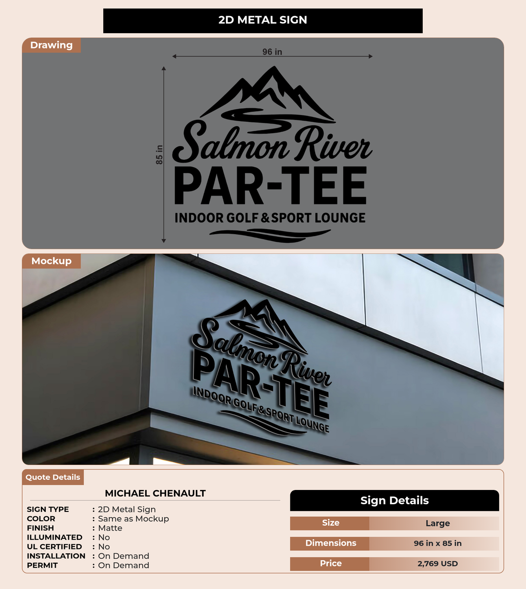 CUSTOM MOCKUP SIGN FOR Michael Chenault