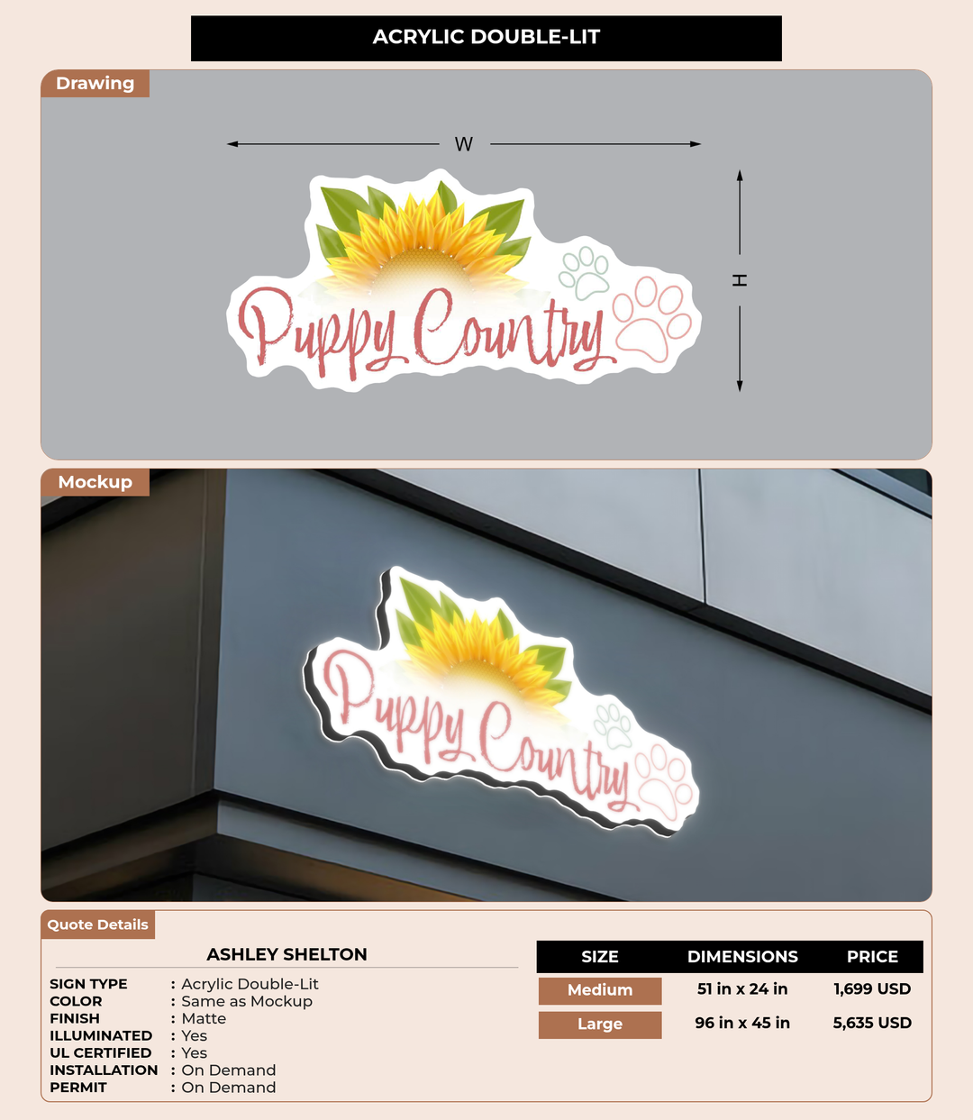 CUSTOM MOCKUP SIGN FOR Ashley Shelton
