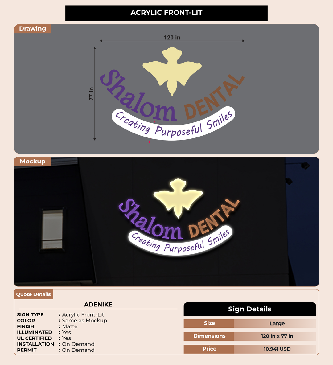 CUSTOM MOCKUP SIGN FOR Adenike