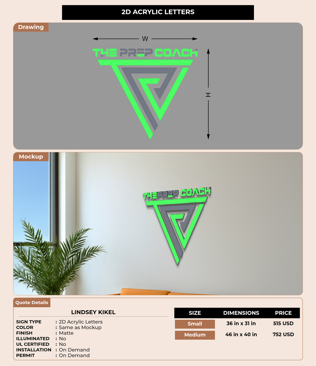 CUSTOM MOCKUP SIGN FOR Lindsey Kikel