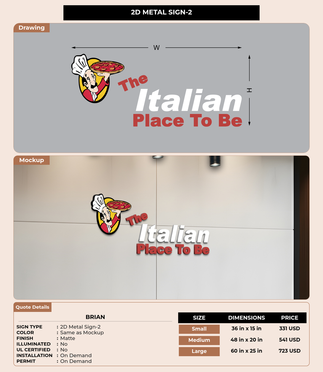 CUSTOM MOCKUP SIGN FOR Brian