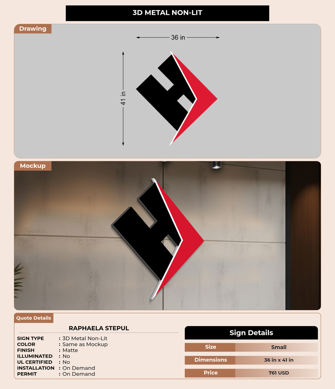 CUSTOM MOCKUP SIGN FOR Raphaela Stepul