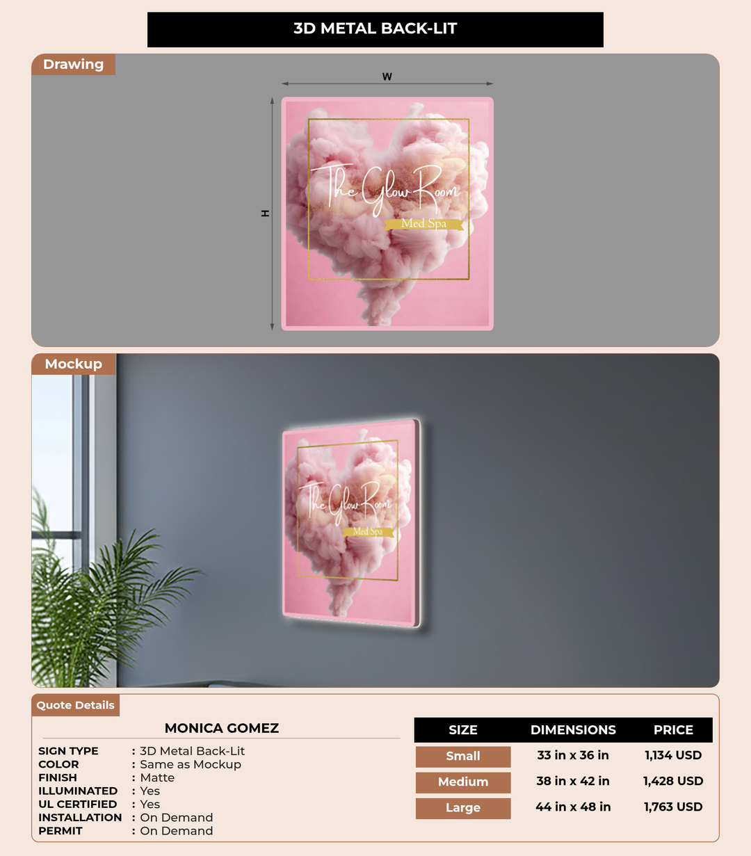 CUSTOM MOCKUP SIGN FOR Monica Gomez