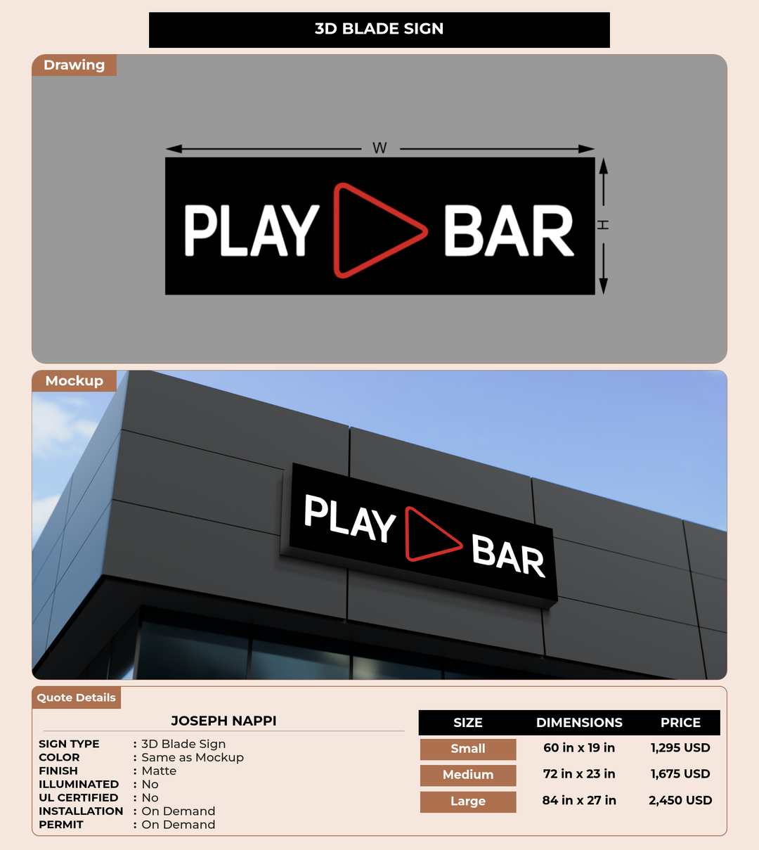 CUSTOM MOCKUP SIGN FOR Joseph Nappi