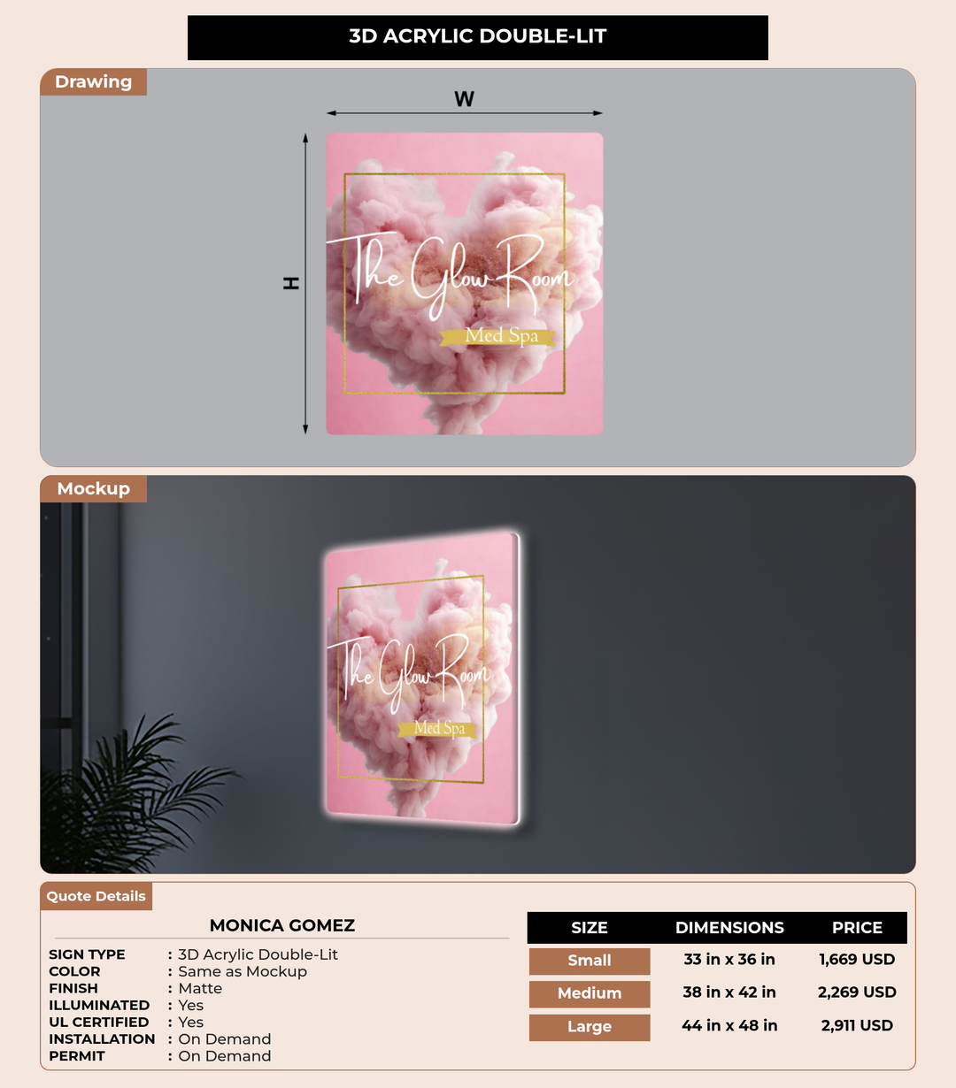 CUSTOM MOCKUP SIGN FOR Monica Gomez