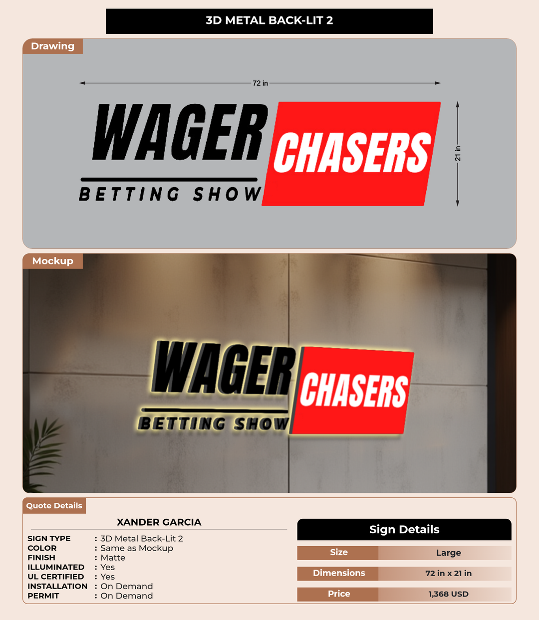 CUSTOM MOCKUP SIGN FOR Xander Garcia