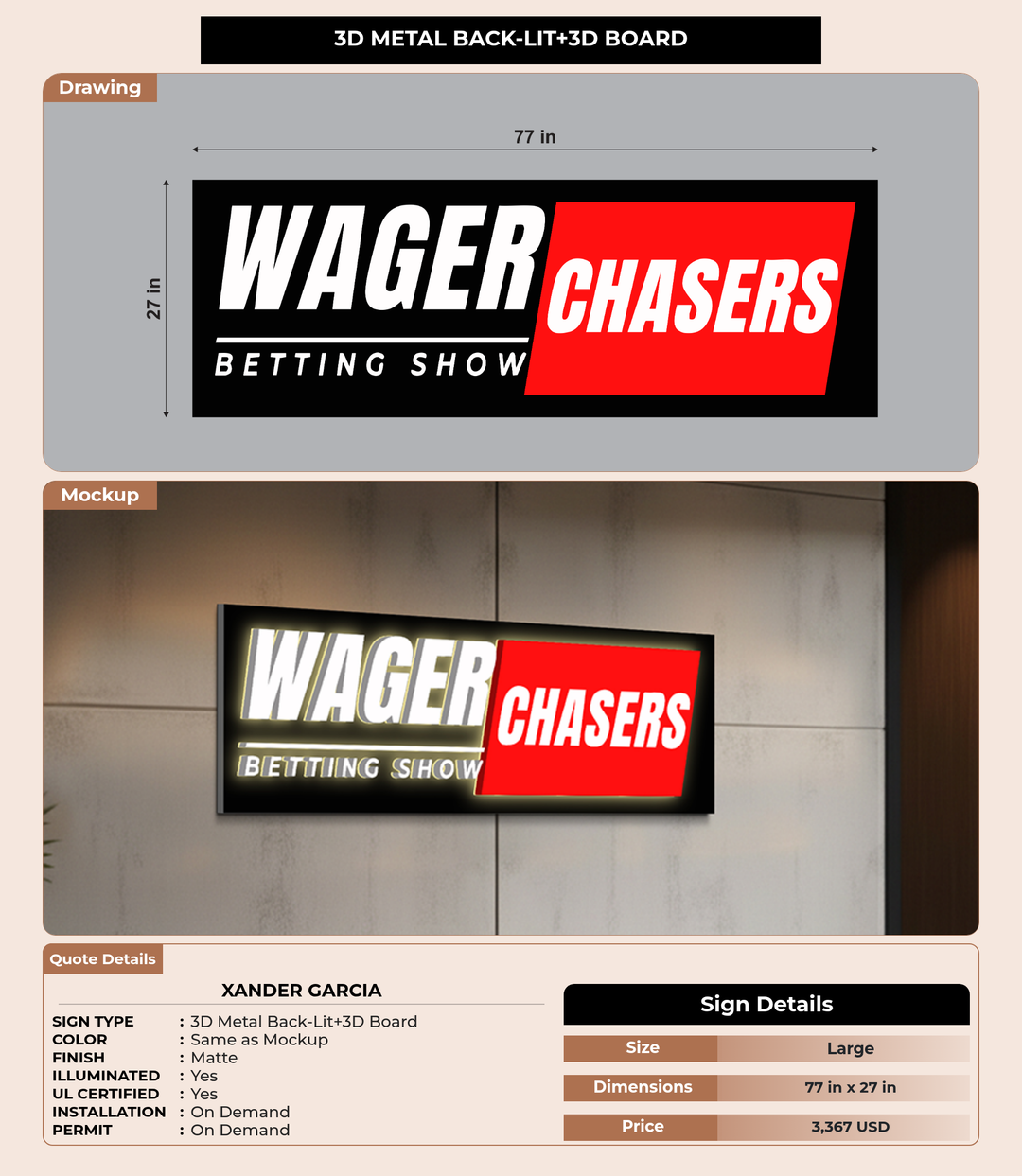 CUSTOM MOCKUP SIGN FOR Xander Garcia