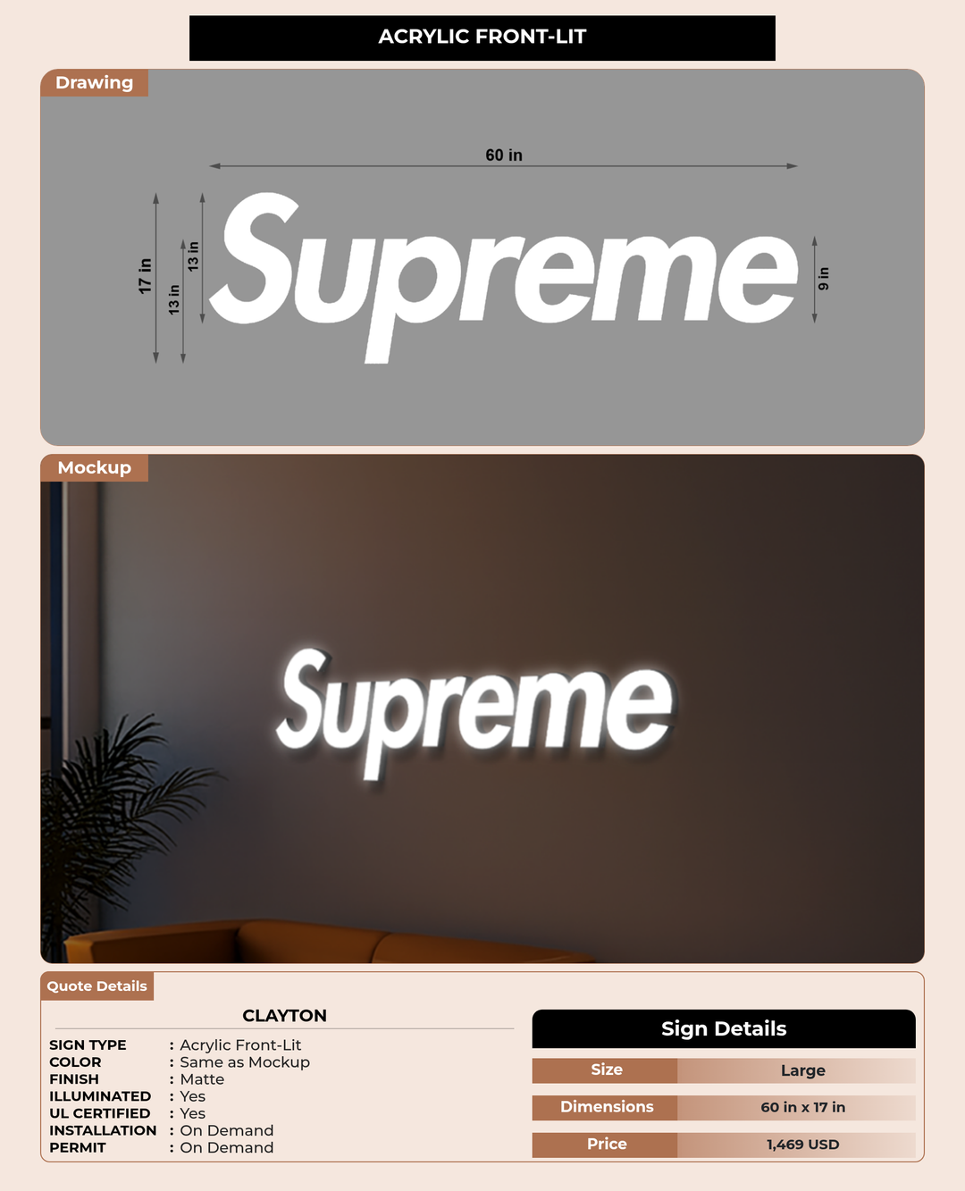 CUSTOM MOCKUP SIGN FOR Clayton