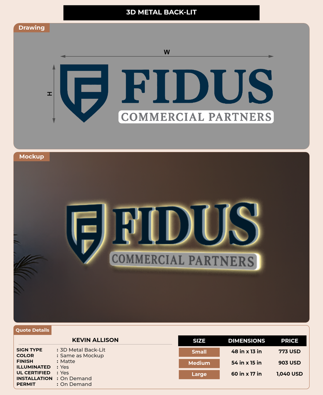 CUSTOM MOCKUP SIGN FOR Kevin Allison