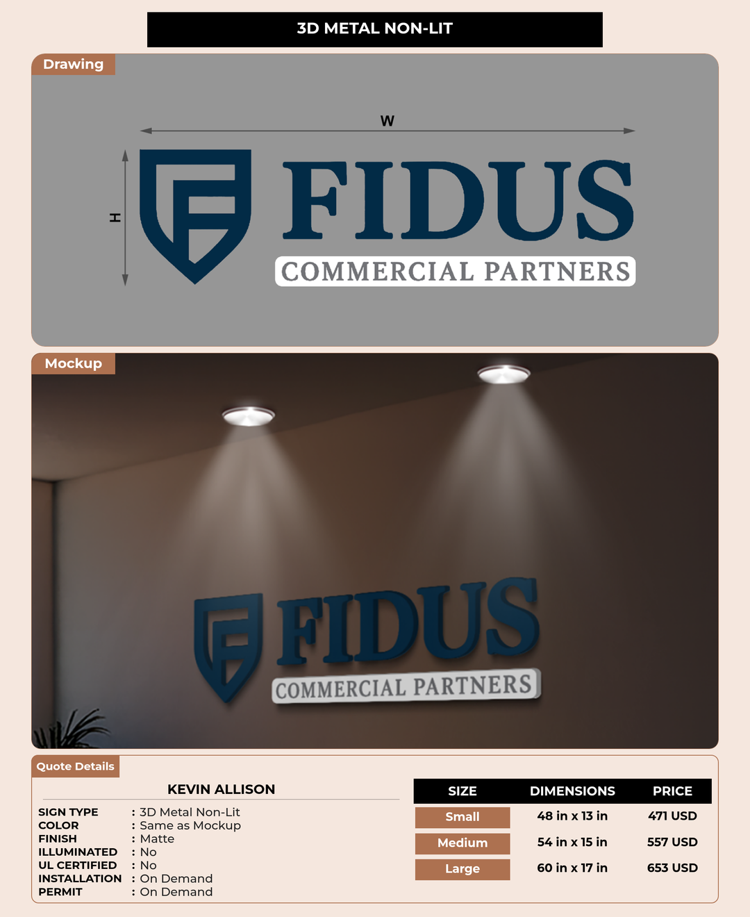 CUSTOM MOCKUP SIGN FOR Kevin Allison