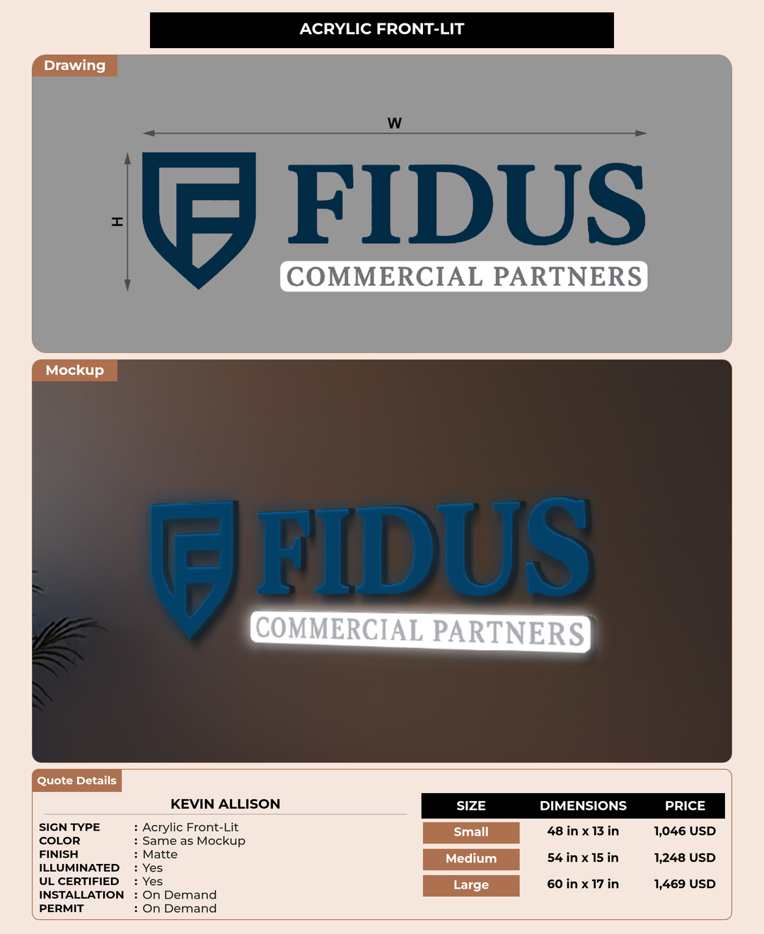 CUSTOM MOCKUP SIGN FOR Kevin Allison
