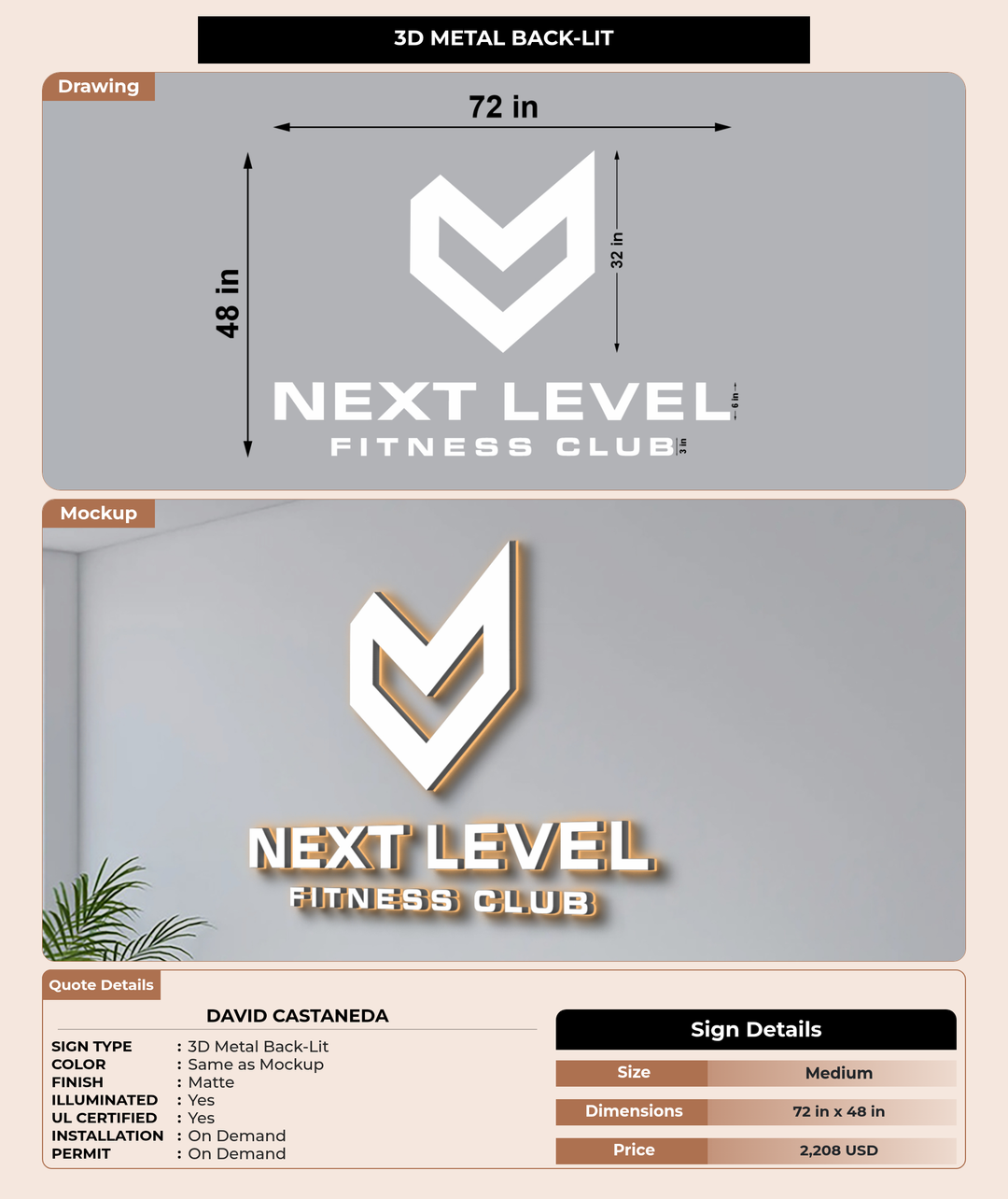 CUSTOM MOCKUP SIGN FOR David Castaneda