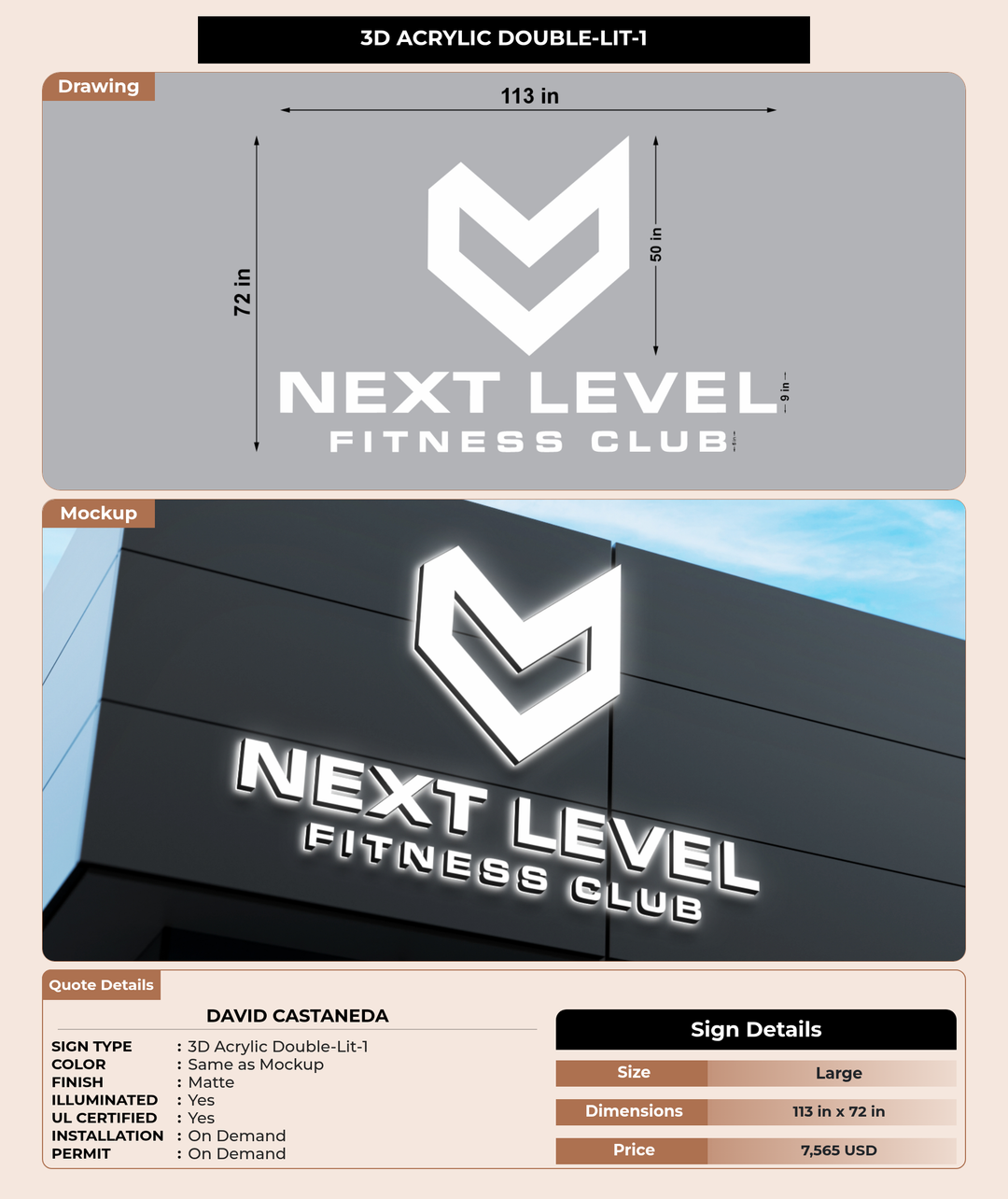 CUSTOM MOCKUP SIGN FOR David Castaneda