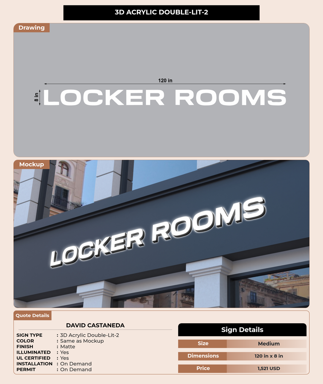 CUSTOM MOCKUP SIGN FOR David Castaneda