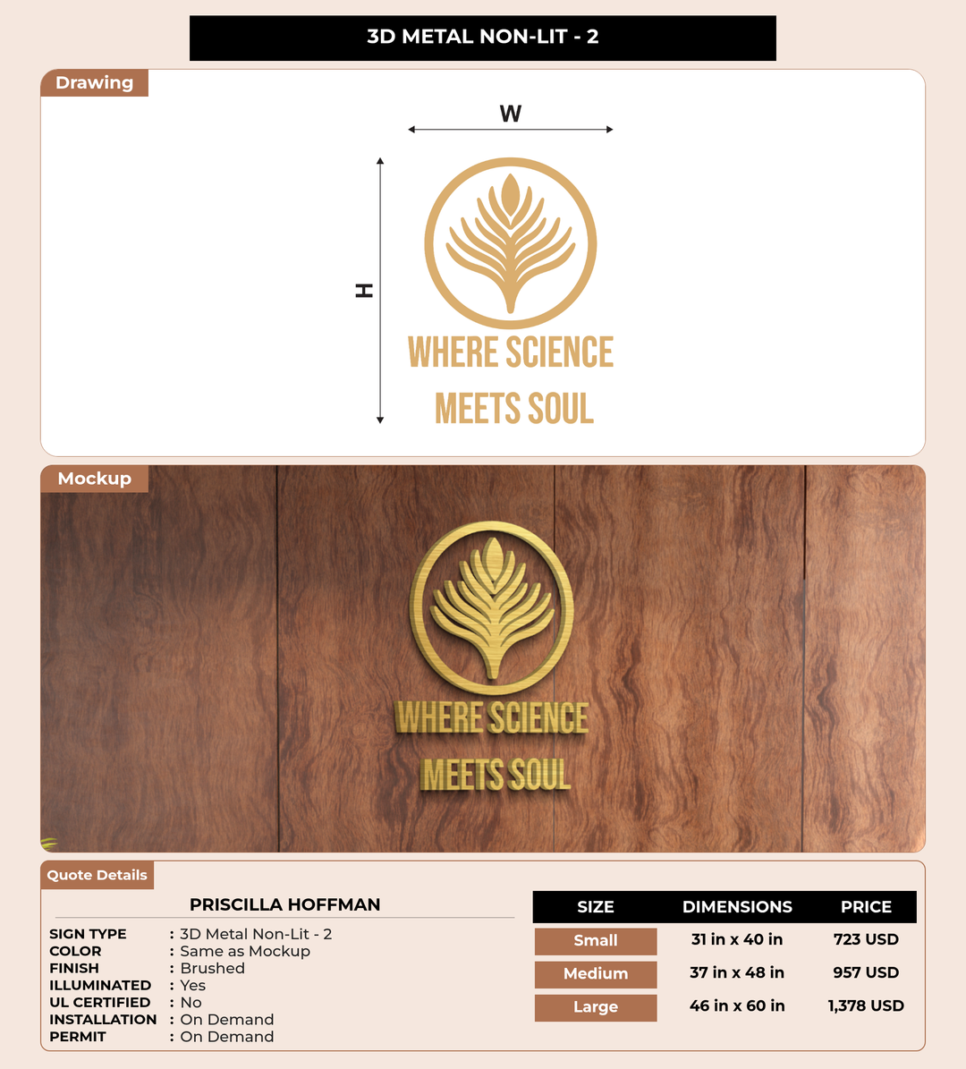 CUSTOM MOCKUP SIGN FOR Priscilla Hoffman