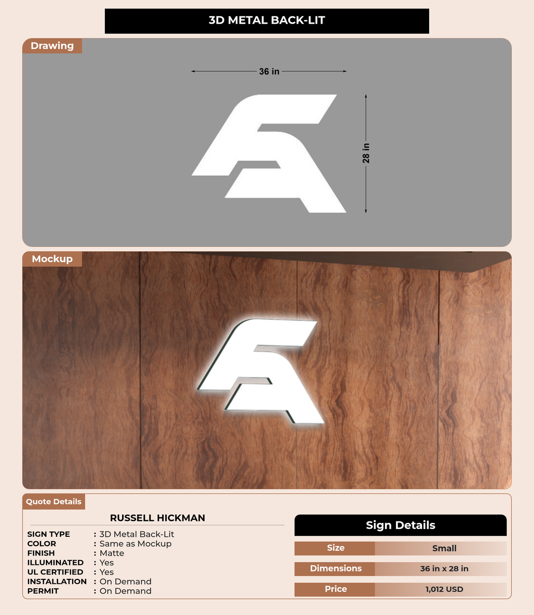 CUSTOM MOCKUP SIGN FOR Russell Hickman