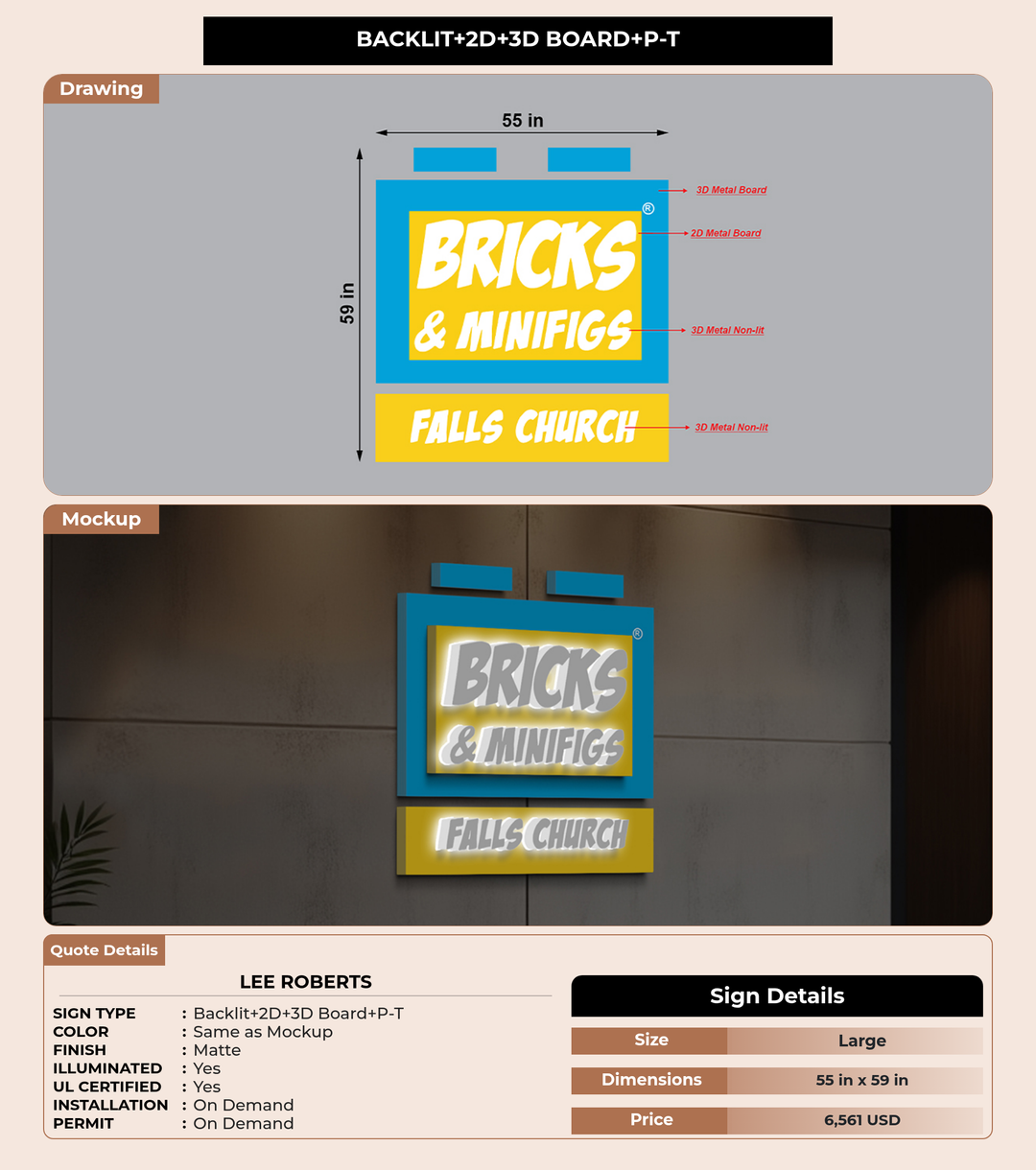 CUSTOM MOCKUP SIGN FOR Lee Roberts