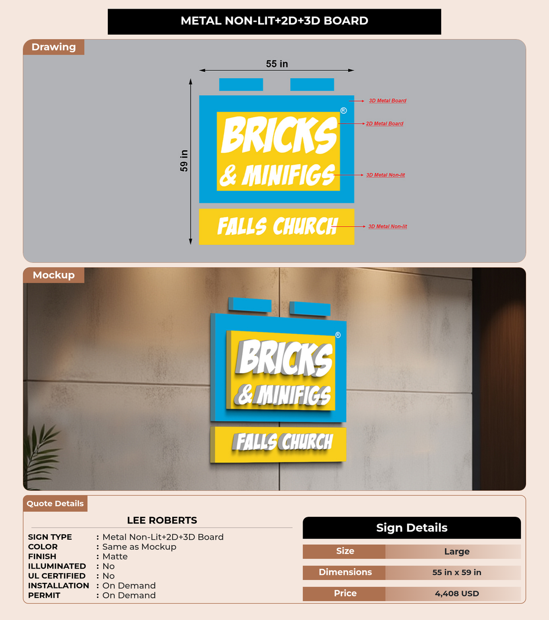 CUSTOM MOCKUP SIGN FOR Lee Roberts