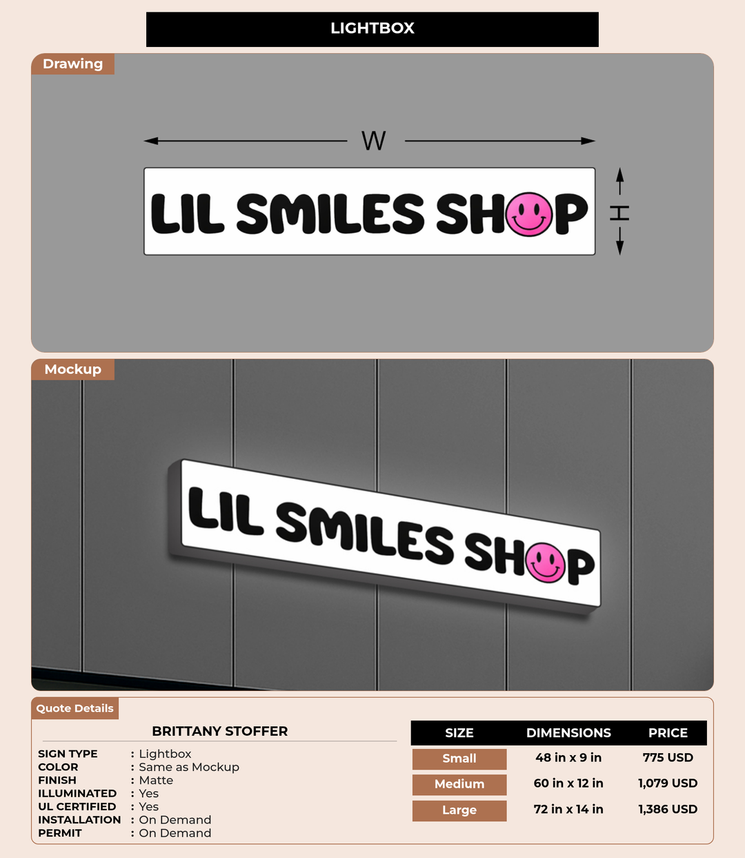 CUSTOM MOCKUP SIGN FOR Brittany Stoffer