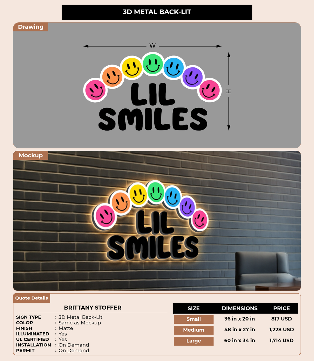 CUSTOM MOCKUP SIGN FOR Brittany Stoffer