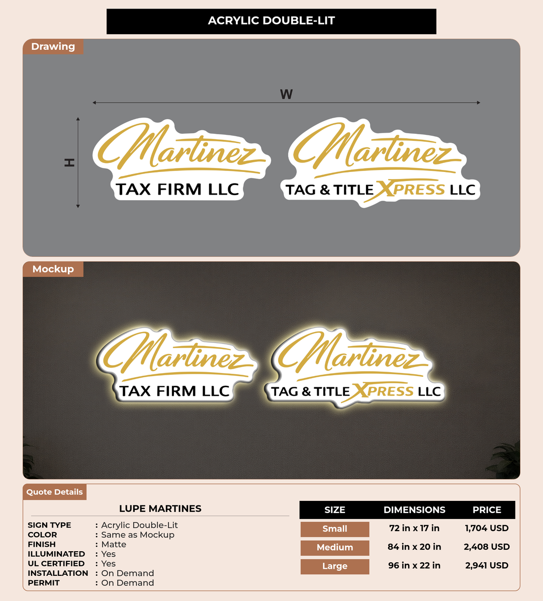 CUSTOM MOCKUP SIGN FOR Lupe Martines