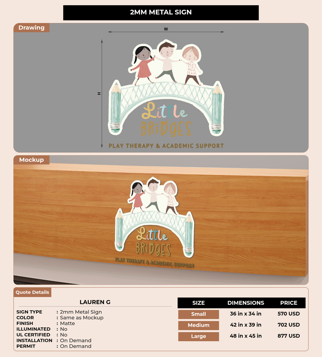 CUSTOM MOCKUP SIGN FOR Lauren G