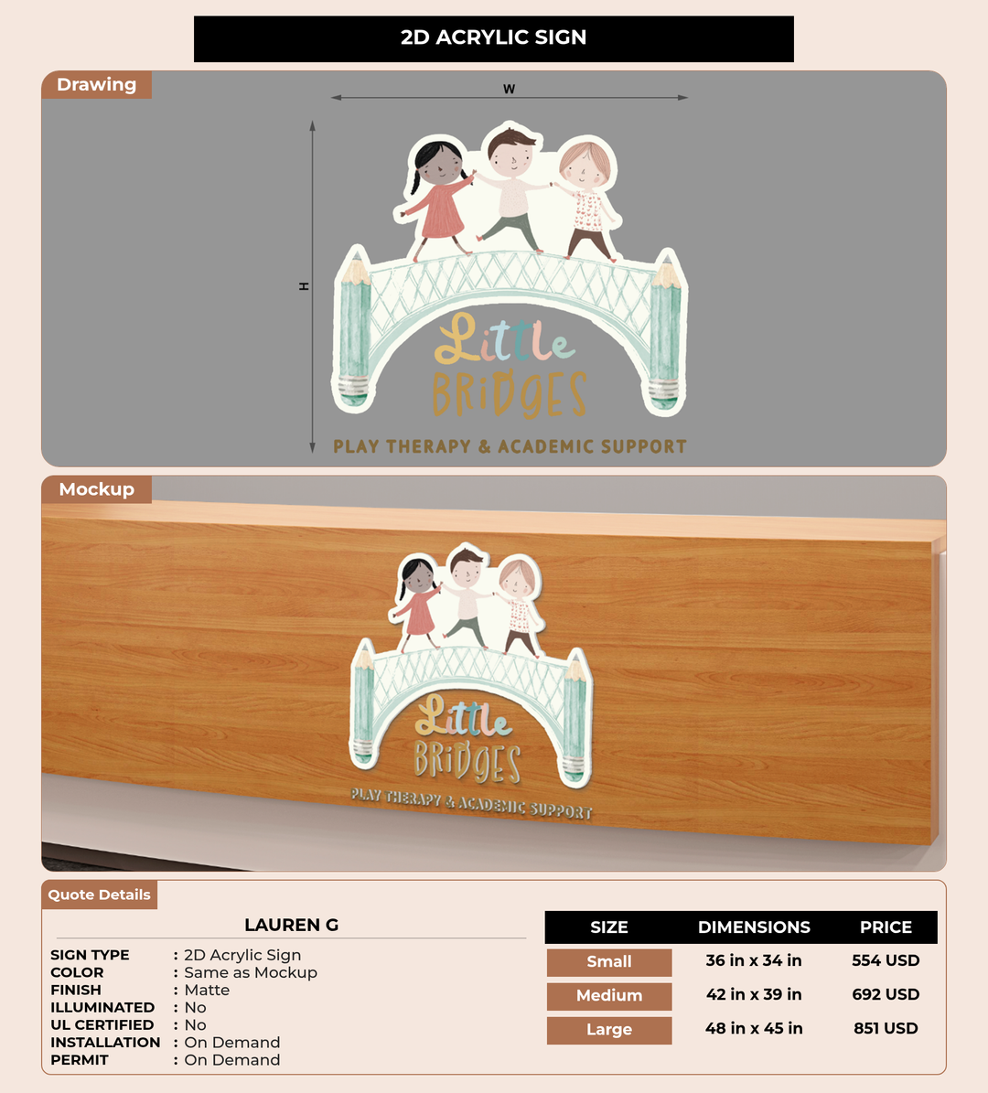 CUSTOM MOCKUP SIGN FOR Lauren G