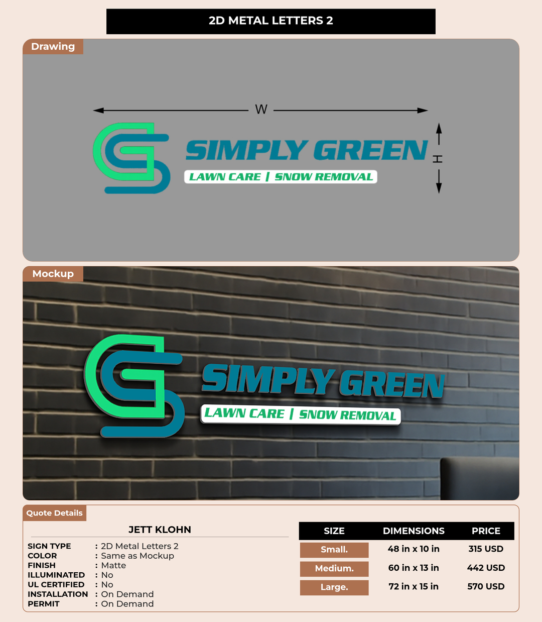 CUSTOM MOCKUP SIGN FOR Jett Klohn
