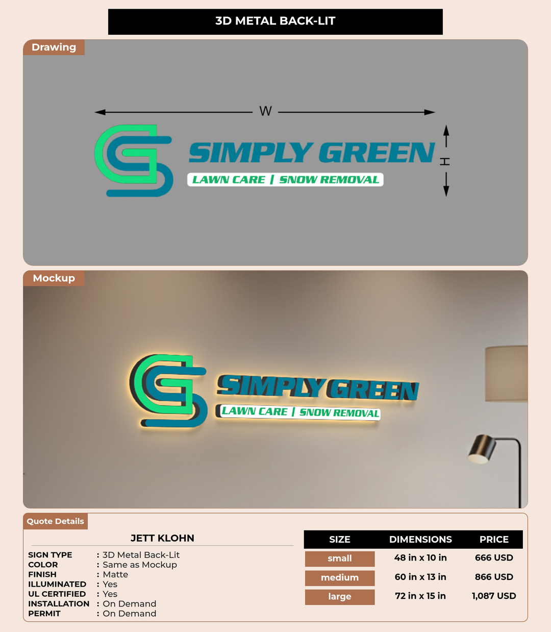 CUSTOM MOCKUP SIGN FOR Jett Klohn