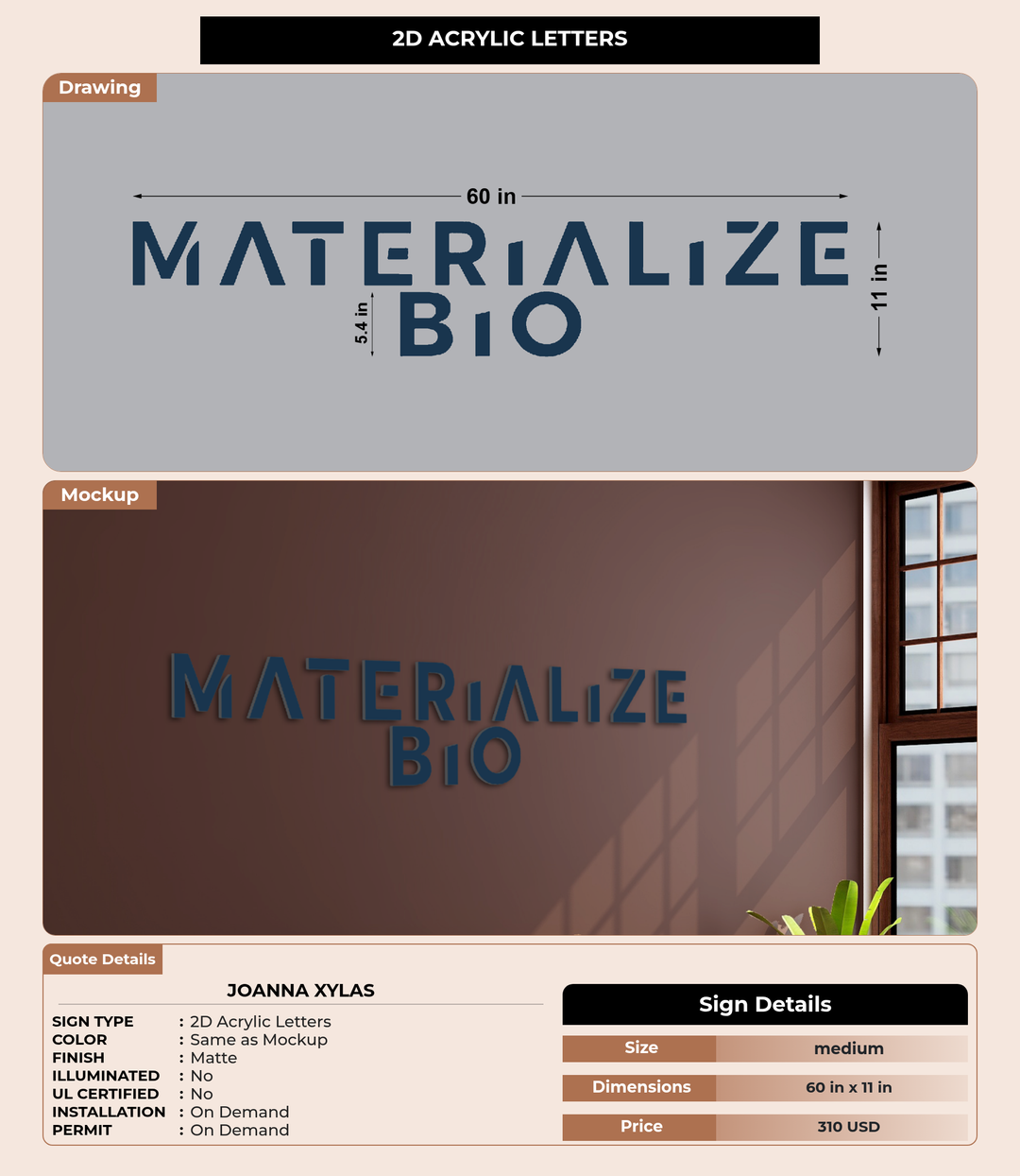 CUSTOM MOCKUP SIGN FOR Joanna Xylas