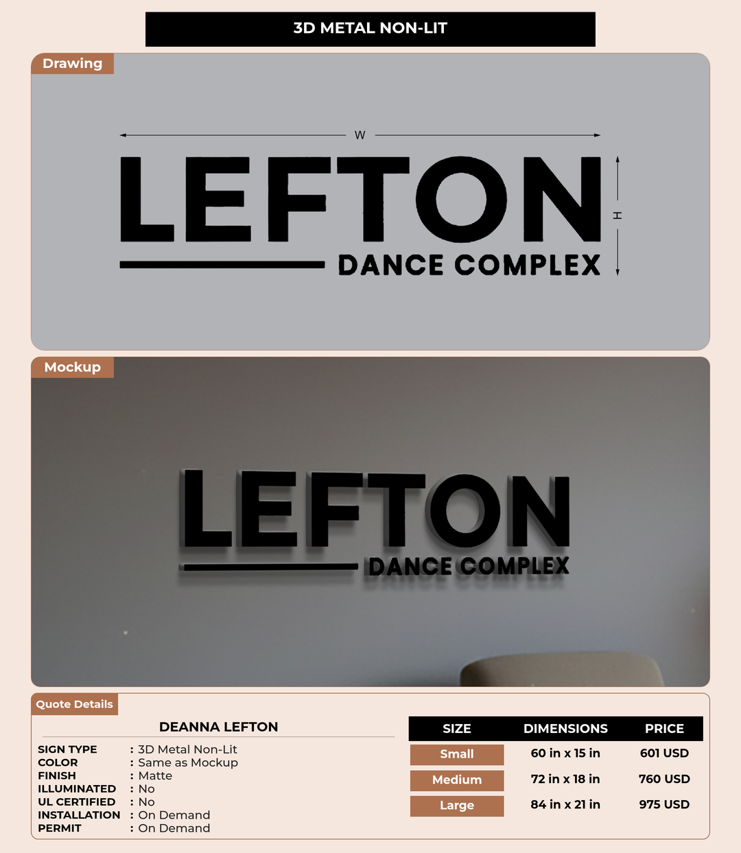 CUSTOM MOCKUP SIGN FOR Deanna Lefton